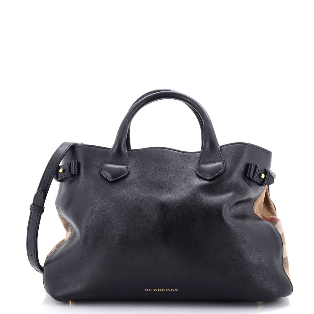 Burberry Banner Tote Leather And House #260618B98B - Picture 1 of 7